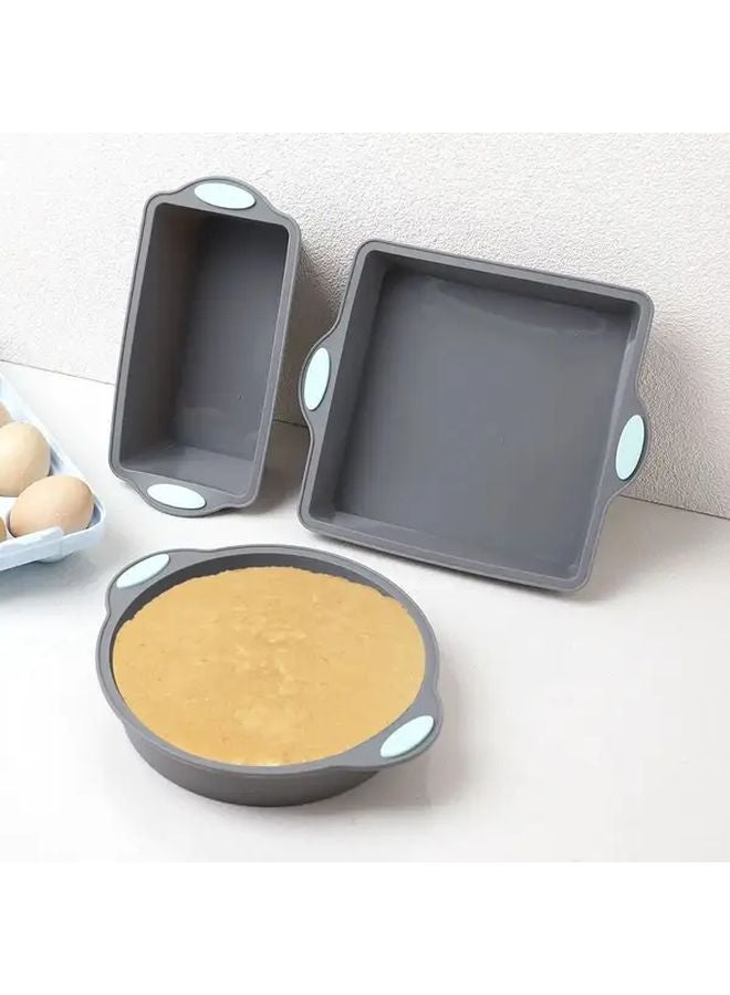 Grey 3pcs Silicone Baking Set Heat Resistant Non Stick Molds With Cake Box - Image 4